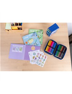 Cuaderno con adhesivos para colorear alien invasion 2