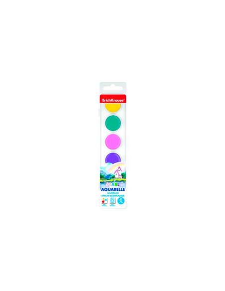 Acuarelas estuche 6 colores perlados