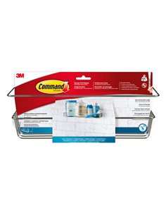 Cesto de baño, níquel satinado, 32,5 x 9,5 x10 cm, 1 uds + 4 tiras, máx 3 kg 2