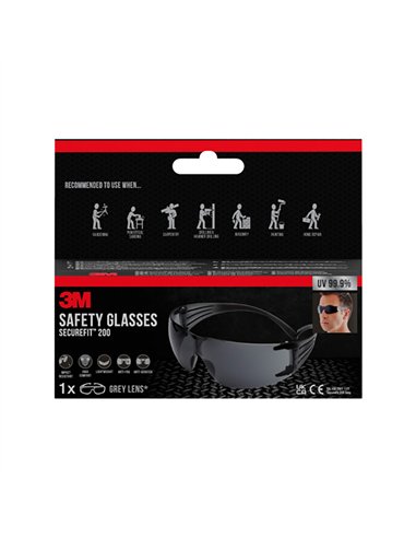 Gafas de seguridad securefit 200, lente gris