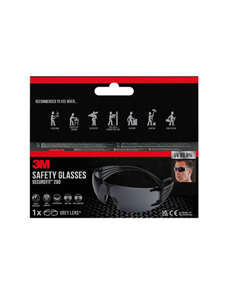 Gafas de seguridad securefit 200, lente gris