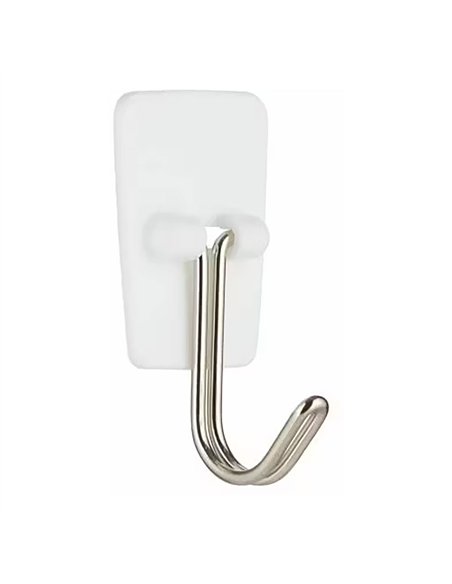 Gancho punta de alambre, pequeño, 19 x 41 x 19 mm, 3 uds + 4 tiras, máx 225 gr