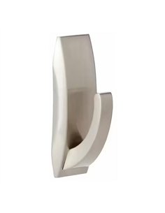 Gancho mediano, níquel pulido, 29 x 79 x 29 mm, 1 uds + 2 tiras, max 1,3 kg