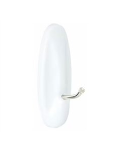 Gancho punta metálica, mediano, blanco, 29 x 79 x 29 mm, 2 uds + 4 tiras, carga max 1,3 kg