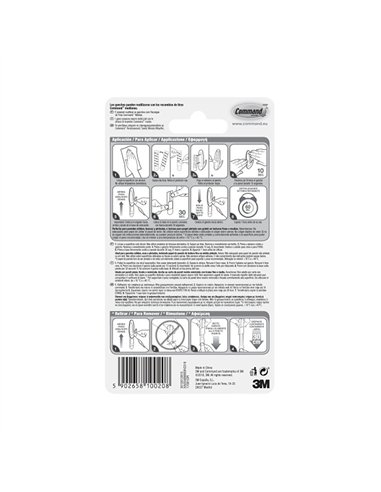 Gancho de diseño, mediano, blanco, 29 x 79 x 29 mm, 2 uds + 4 tiras, max 1,3 kg