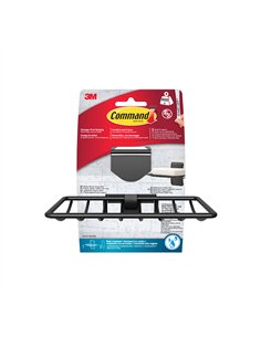 Jabonera para baño, negro mate, 1 ud + 2 tiras, máx 900 gr 2