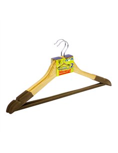 Perchas madera con terciopelo, 2 uds