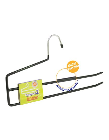 Percha antideslizante para 2 pantalones, color azul