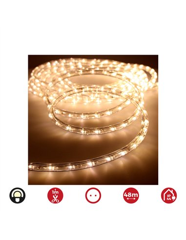 Tubo flexiled 2 vias fijo 48 m 30 leds/m ip44 blanco cálido