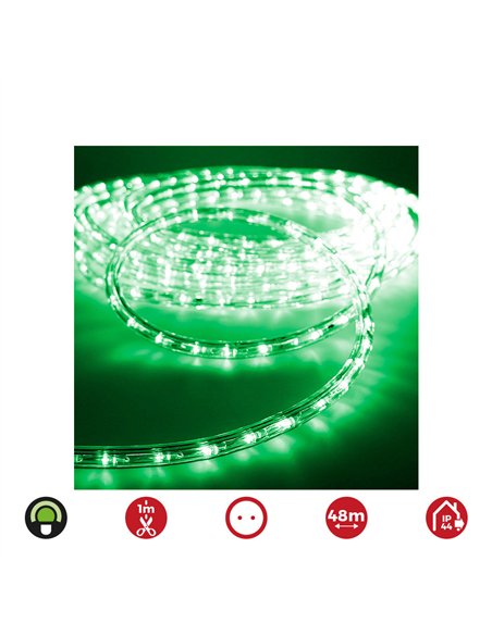 Tubo flexiled 2 vias fijo 48 m 30 leds/m ip44 verde