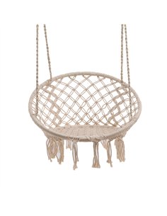 Columpio bali de algodon con flecos ø 82 x 123 cm, color crema