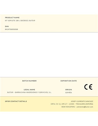 Kit soplete 108 l sbcb5021 butsir