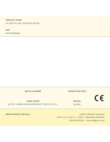 Kit soplete 108 l sbcb5021 butsir