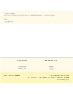 Adaptador para regulador de gas de salida libre (junta de acoplamiento) 2