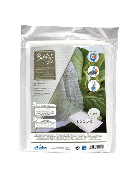 Tela de protección para cultivos 1,5 x 5 m 30gr/m²