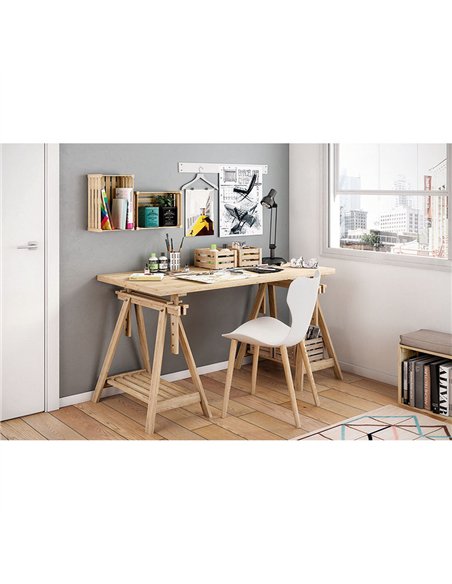 Tablero madera maciza de pino, 140x70x3cm astigarraga