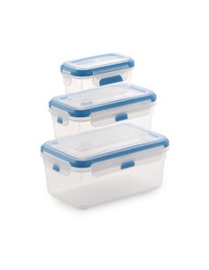 Set 3 fiambreras super lock rectangular