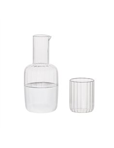 Jarra vidrio agua + vaso 800 ml