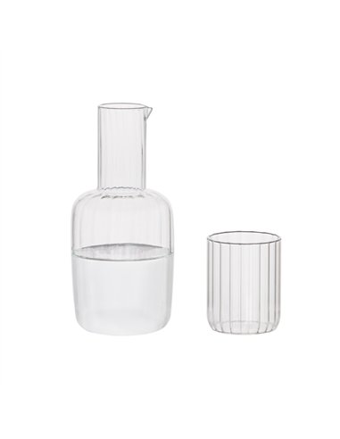 Jarra vidrio agua + vaso 800 ml