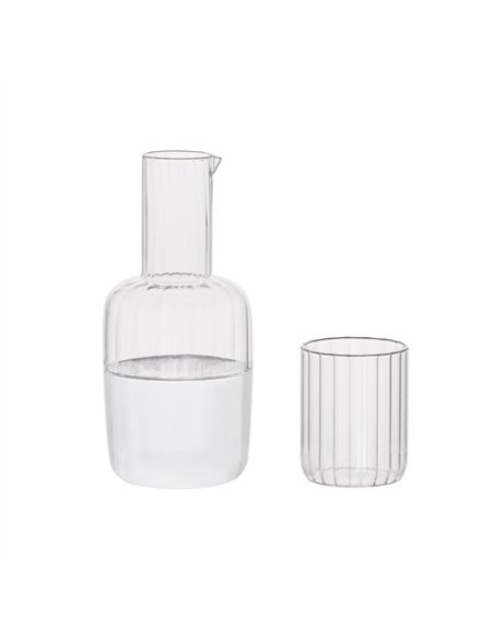 Jarra vidrio agua + vaso 800 ml