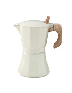 Cafetera petra crema de aluminio de 6 tazas