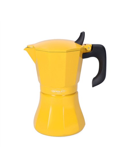 Cafetera petra mostaza de aluminio de 6 tazas