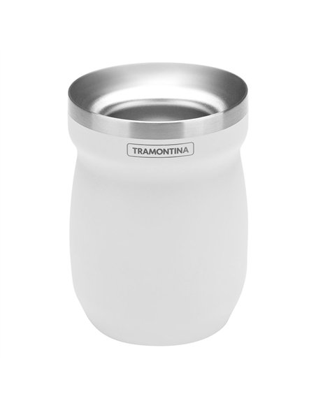 Recipiente para mate de acero inoxidable blanco 240 ml