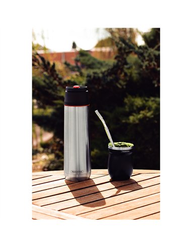 Recipiente para mate de acero inoxidable negro 240 ml