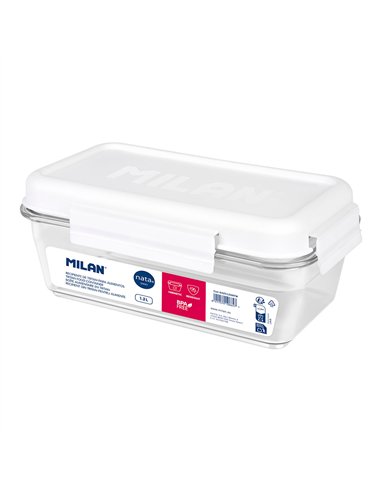 Fiambrera de tritán hermética rectangular nata® 624 blanco 1,2 l