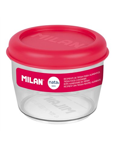 Fiambrera de tritán hermética redonda nata® 624 rosa 500 ml