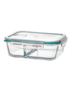 Fiambrera borosilicato dos compartimientos hermética 1040 ml