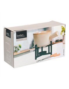 Fondue con soporte y 2 tenedores 2