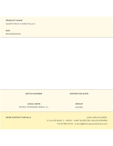 Guante piel sintética, meca iii nraz, azul, t-s