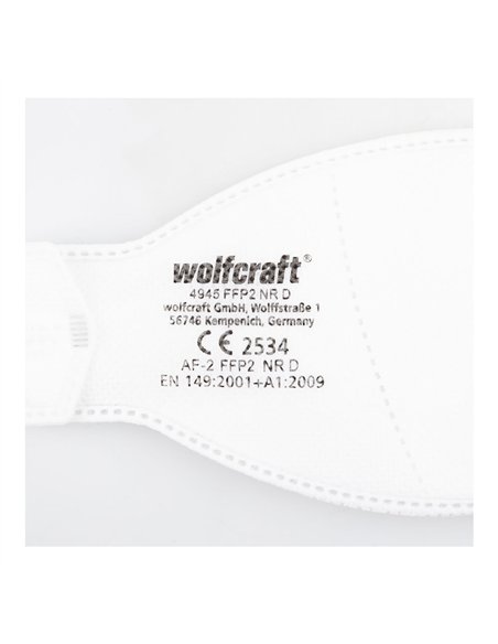 Pack 2 mascaras proteccion respiratoria ffp2 nr d 4945000 wolfcraft