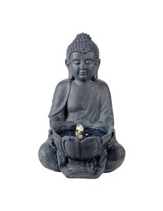 Fuente buda solar. luz cálida. 29,5x28x45cm