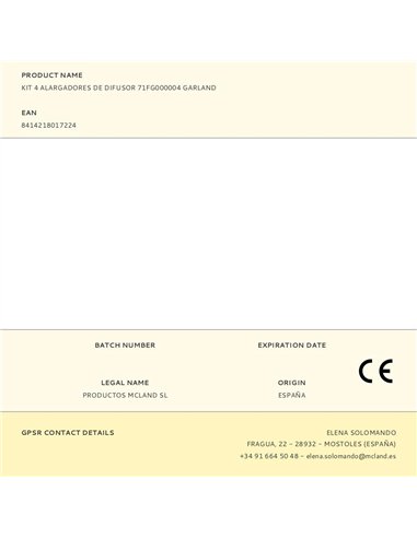 Kit 4 alargadores de difusor 71fg000004 garland