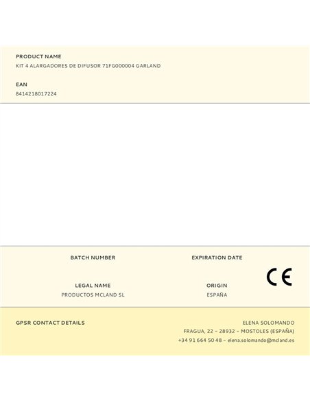 Kit 4 alargadores de difusor 71fg000004 garland