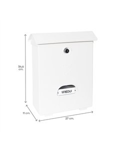 Buzón individual exterior, mediano, classic, poliestireno, blanco, 27 x 11 x 34,6 cm 2