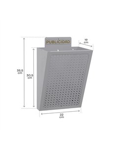 Cesta de publicidad e2302, acero, plata, 22 x 19 x 35,5 cm 2