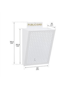 Cesta de publicidad e2304, acero, blanco, 22 x 19 x 35,5 cm 2