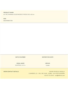 Juego de chimenea color negro 5 piezas 20,5 x 66 cm 2