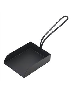 Recogedor de cenizas, metálico, color negro, 10 x 3 x 28 cm