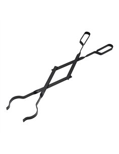 Tenaza metálica para chimenea color negro, 63 cm