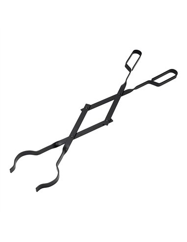 Tenaza metálica para chimenea color negro, 63 cm