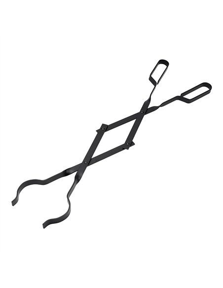 Tenaza metálica para chimenea color negro, 63 cm