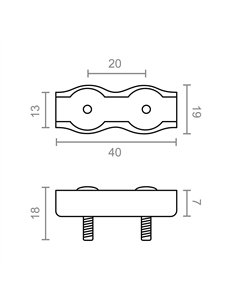 Sujetacable plano doble sjt02, 4 mm, galvanizado, blister 2 uds 2