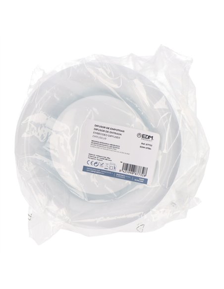 Difusor de empotrar redondo ø125x47mm abs blanco