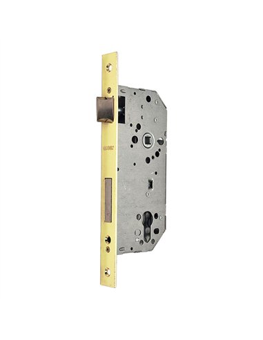 Cerradura embutir c/c cre12 50/85 mm latonado
