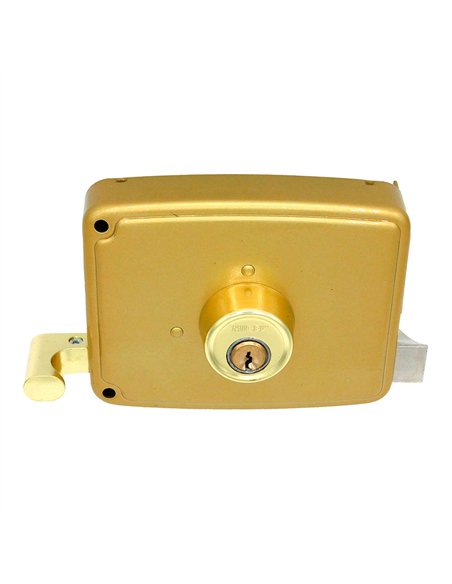 Cerradura sobreponer crs02 izquierda 50 x 100 mm pintado oro