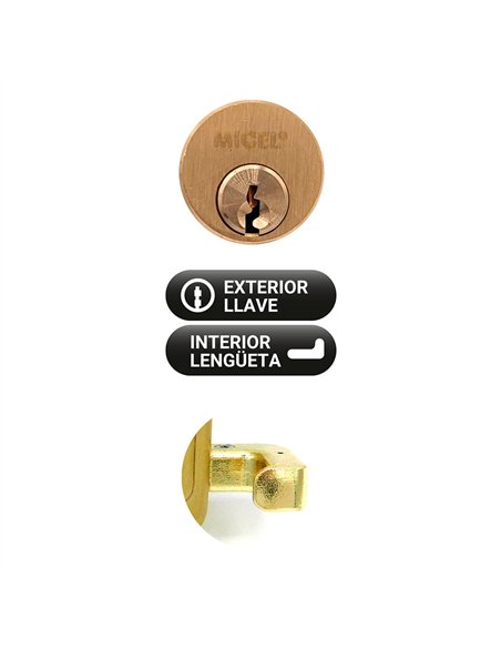 Cerradura sobreponer crs02 izquierda 50 x 100 mm pintado oro
